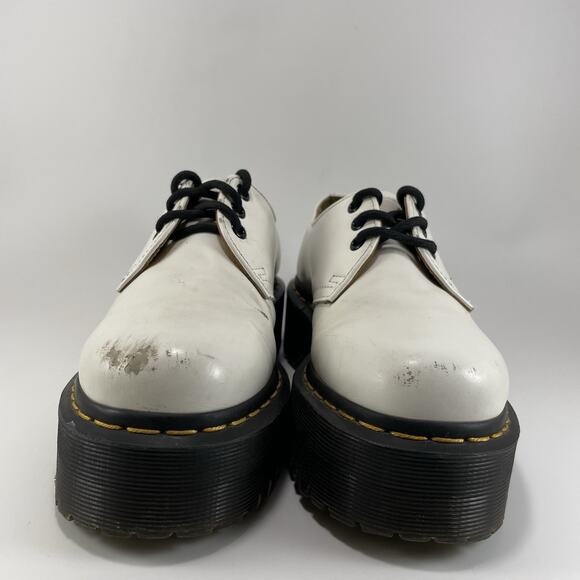 Dr Martens Docs 1461 Quad Platform Oxfords Womens Size 6 White Leather Low Top - Picture 2 of 9